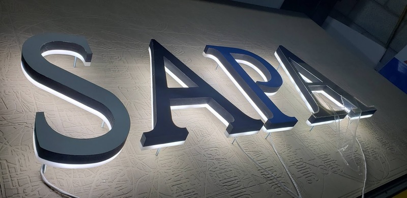 SAPA backlit channel letter sign
