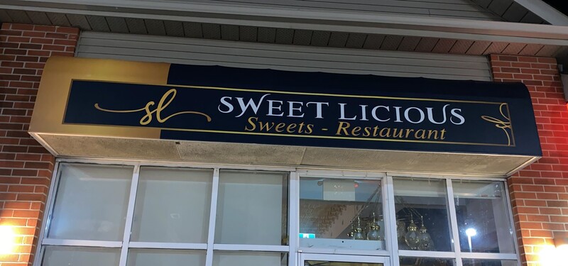 Sweet Licious outdoor illuminated storefront sign